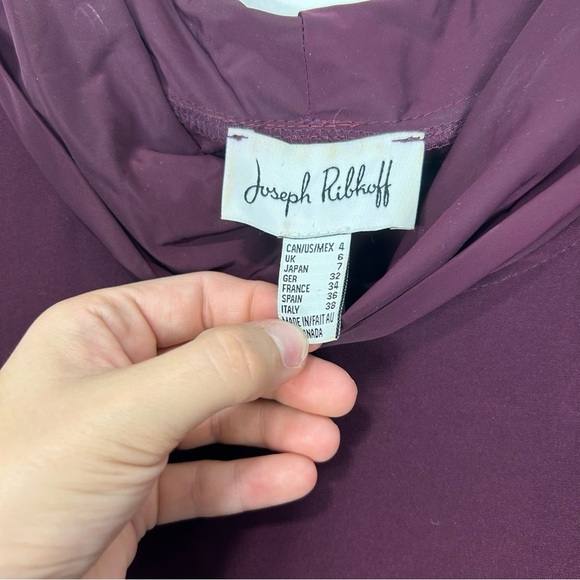 JOSEPH RIBKOFF ballon maroon midi knee length dress R24 - Picture 7 of 8